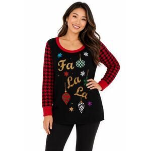 United States Women’s Fa La La Christmas Sweater XXL Holiday Pullover Festive
